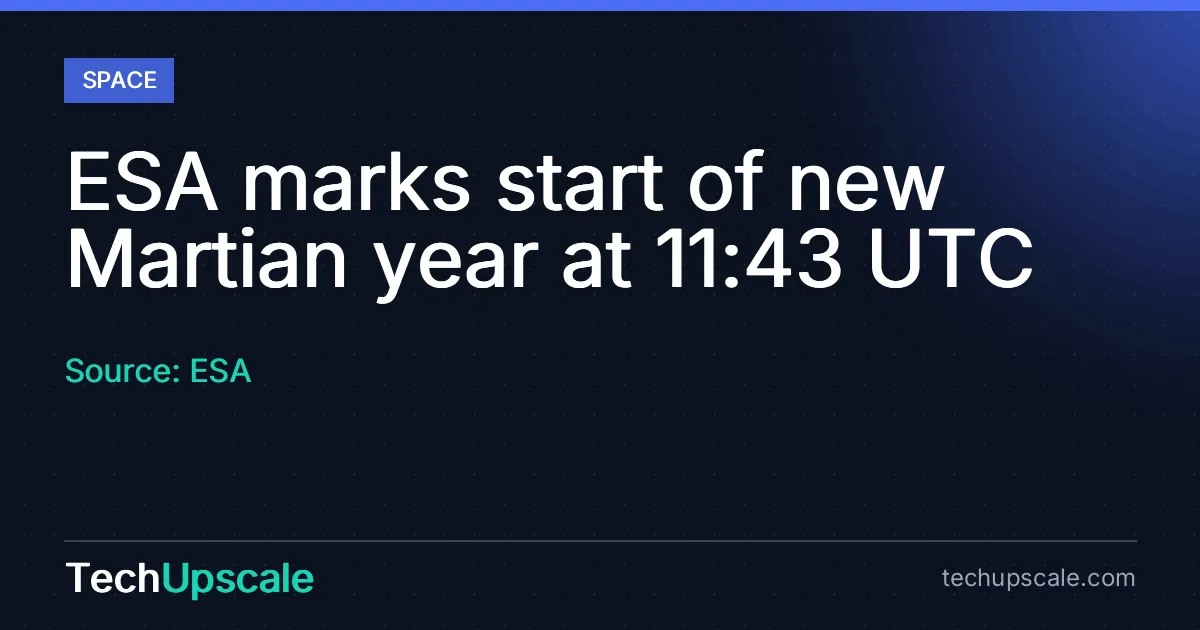 ESA marks start of new Martian year at 11:43 UTC. Source: ESA
