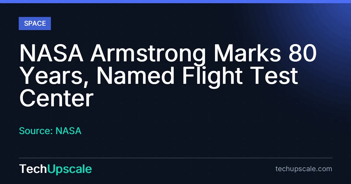 NASA Armstrong Marks 80 Years, Named Flight Test Center. Source: NASA