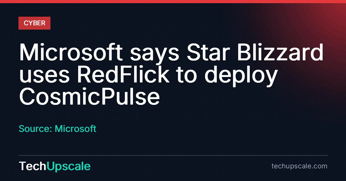 Microsoft says Star Blizzard uses RedFlick to deploy CosmicPulse. Source: Microsoft
