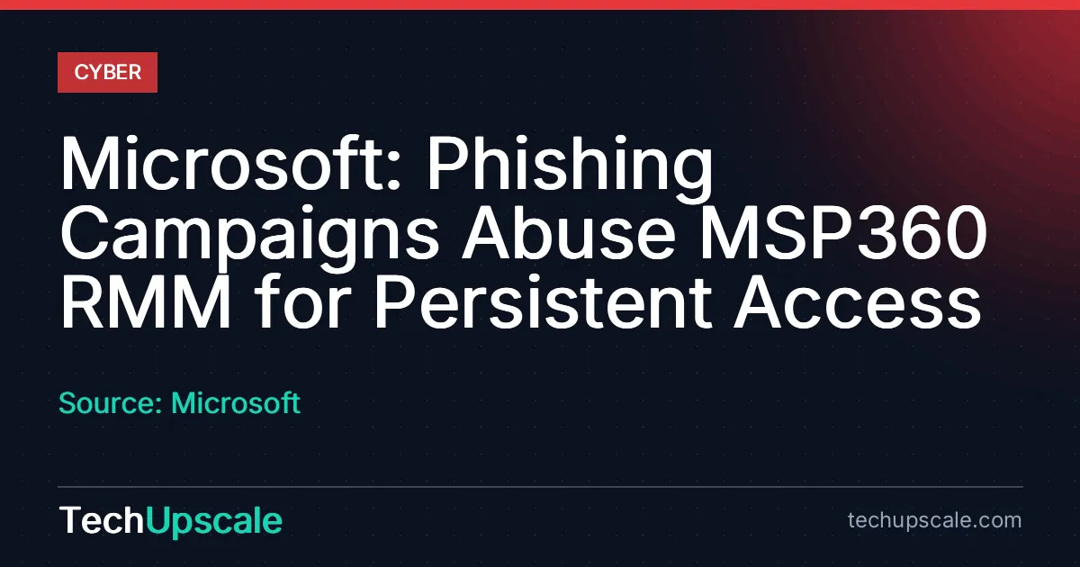 Microsoft: Phishing Campaigns Abuse MSP360 RMM for Persistent Access. Source: Microsoft