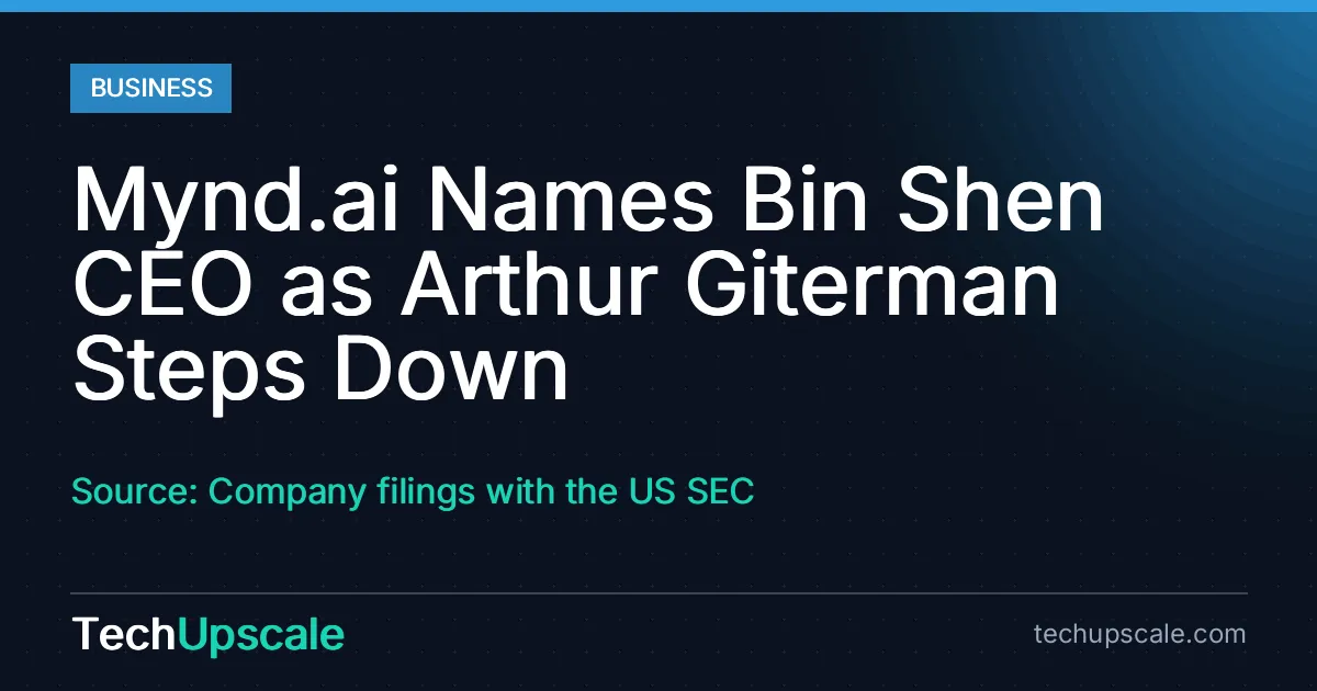 Mynd.ai Names Bin Shen CEO as Arthur Giterman Steps Down. Source: Company filings with the US SEC
