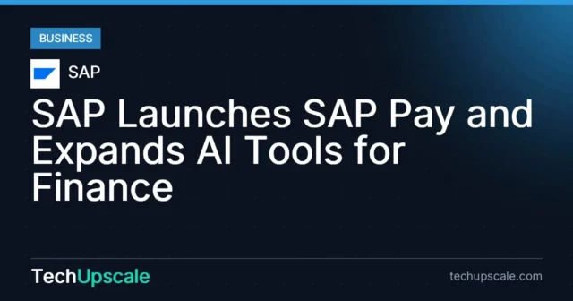 SAP Launches SAP Pay and Expands AI Tools for Finance. Source: SAP