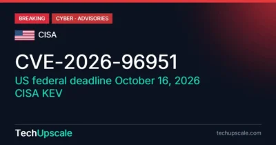 CVE-2026-96951, US federal deadline October 16, 2026, CISA KEV