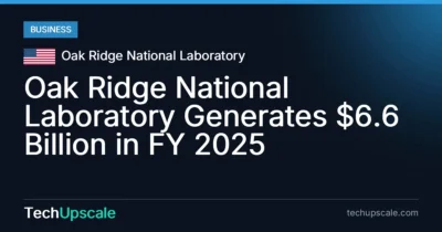 Oak Ridge National Laboratory Generates $6.6 Billion in FY 2025. Source: Oak Ridge National Laboratory