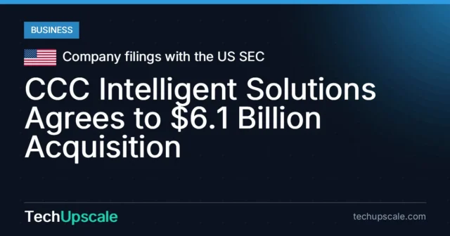 CCC Intelligent Solutions Agrees to $6.1 Billion Acquisition. Source: Company filings with the US SEC