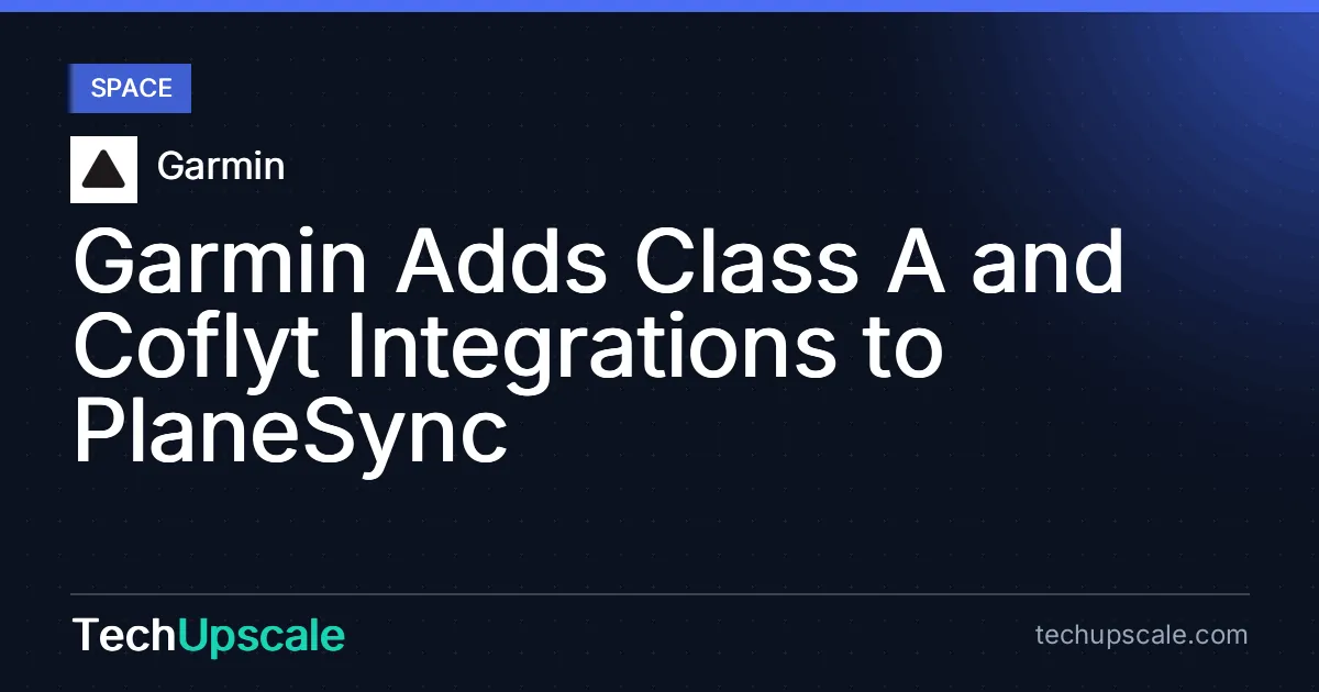 Garmin Adds Class A and Coflyt Integrations to PlaneSync. Source: Garmin
