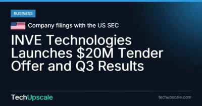 INVE Technologies Launches $20M Tender Offer and Q3 Results. Source: Company filings with the US SEC