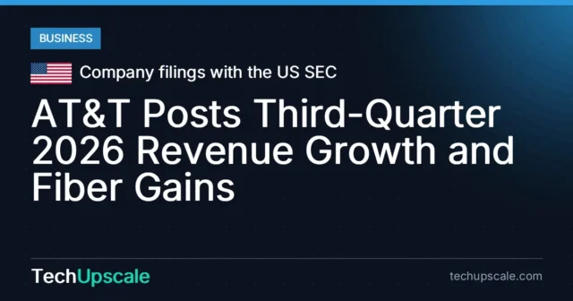 AT&T Posts Third-Quarter 2026 Revenue Growth and Fiber Gains. Source: Company filings with the US SEC