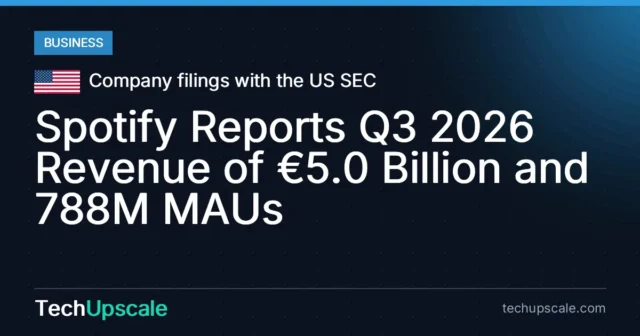 Spotify Reports Q3 2026 Revenue of €5.0 Billion and 788M MAUs. Source: Company filings with the US SEC