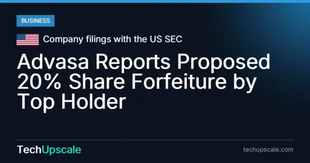 Advasa Reports Proposed 20% Share Forfeiture by Top Holder. Source: Company filings with the US SEC