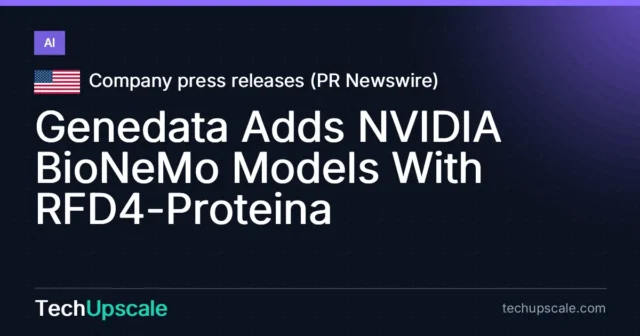 Genedata Adds NVIDIA BioNeMo Models With RFD4-Proteina. Source: Company press releases (PR Newswire)