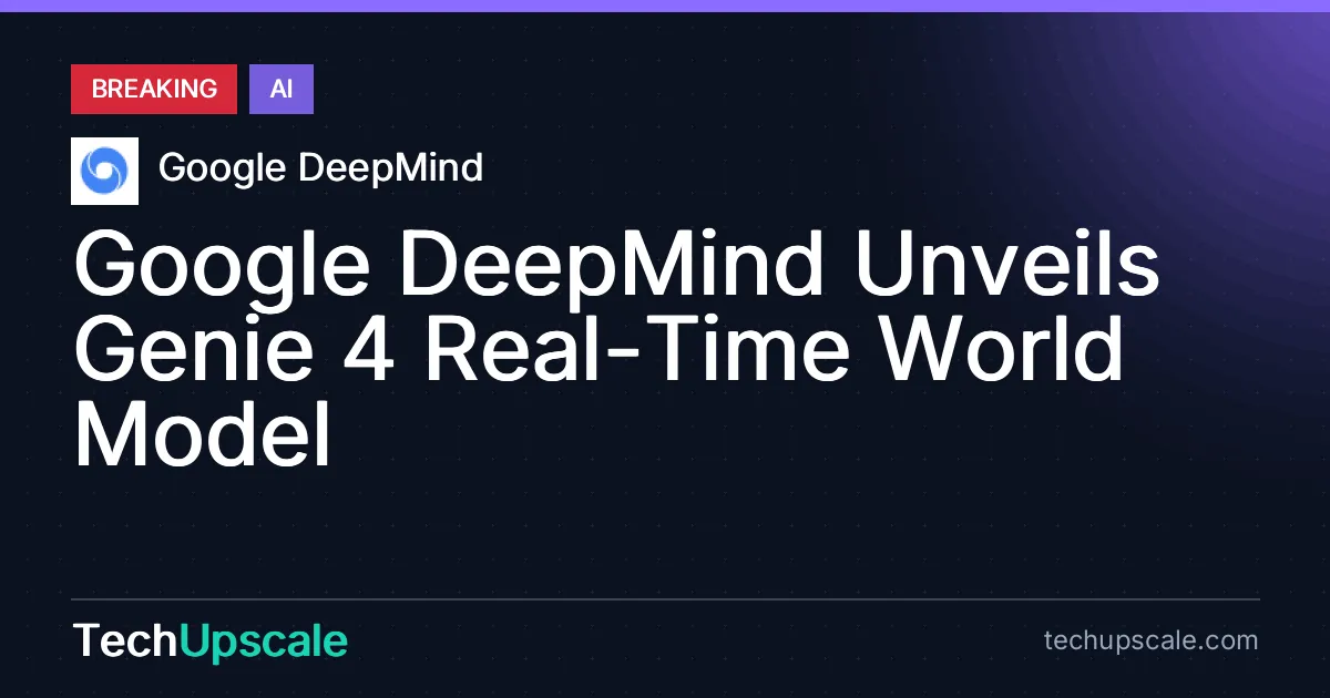 Google DeepMind Unveils Genie 4 Real-Time World Model. Source: Google DeepMind