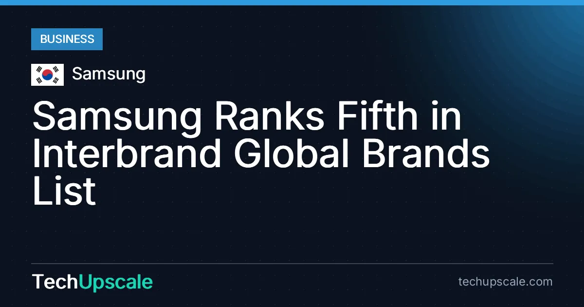 Samsung Ranks Fifth in Interbrand Global Brands List. Source: Samsung