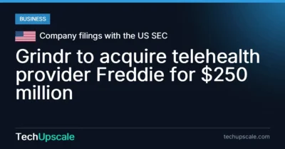 Grindr to acquire telehealth provider Freddie for $250 million. Source: Company filings with the US SEC