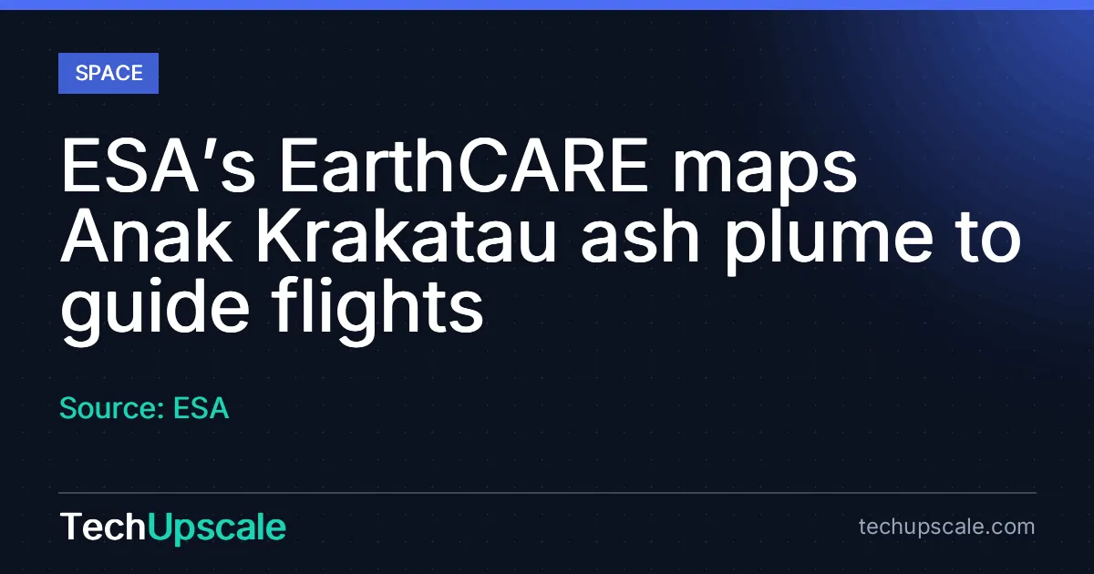 ESA’s EarthCARE maps Anak Krakatau ash plume to guide flights. Source: ESA