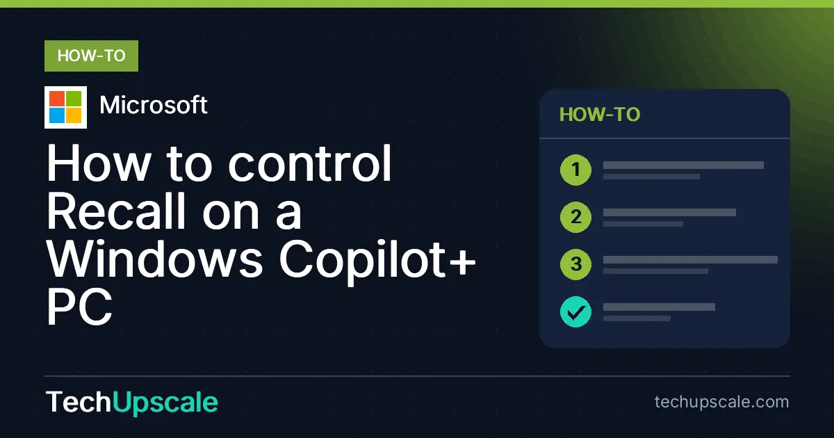 How to control Recall on a Windows Copilot+ PC. Source: Microsoft