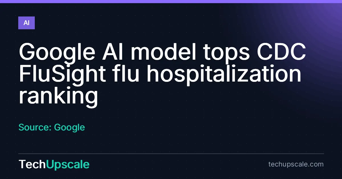 Google AI model tops CDC FluSight flu hospitalization ranking. Source: Google