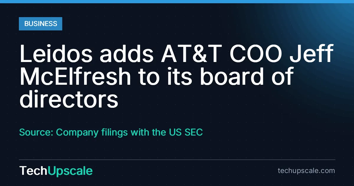 Leidos adds AT&T COO Jeff McElfresh to its board of directors. Source: Company filings with the US SEC