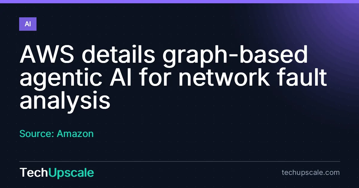 AWS details graph-based agentic AI for network fault analysis. Source: Amazon