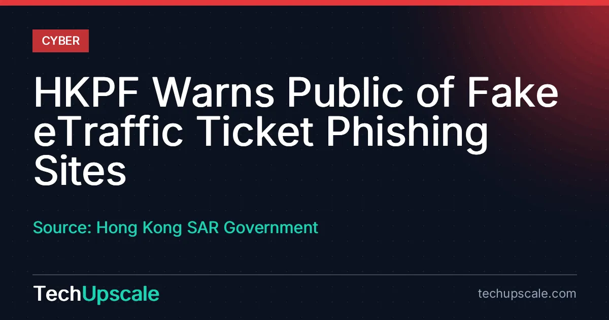HKPF Warns Public of Fake eTraffic Ticket Phishing Sites. Source: Hong Kong SAR Government